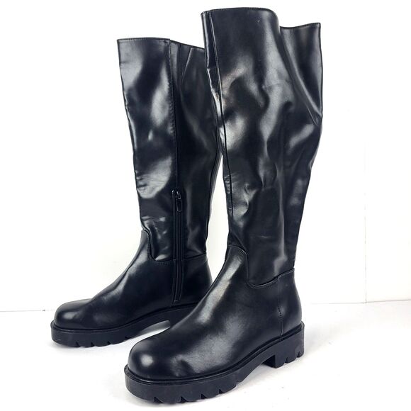 Nine West Women's Zip Up Knee High Fashion Boots Black Size 7.5M - Picture 1 of 16
